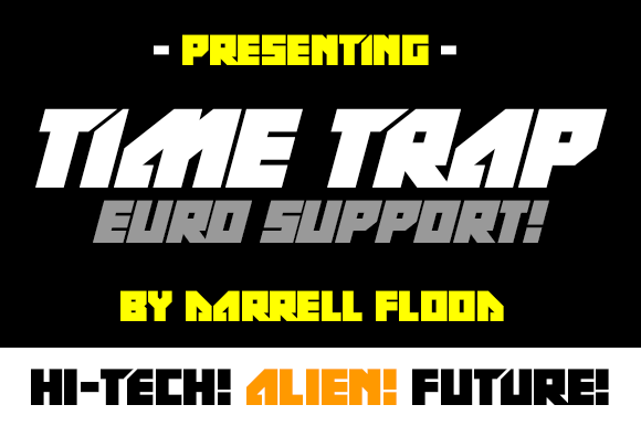 Time Trap: A Bold and Robotic Display Font for Creative Projects